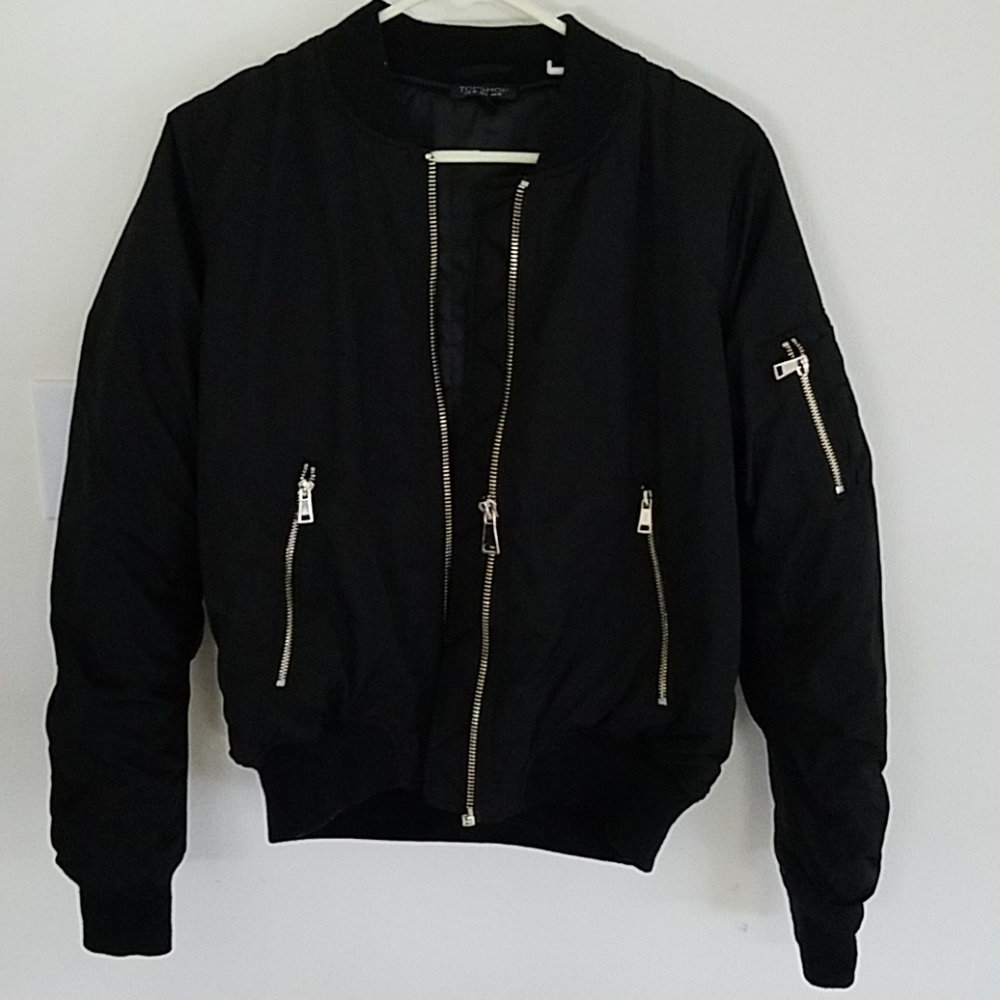Topshop black bomber jacket